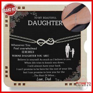 Sterling Silver Infinity Bracelet with Simulated Diamond, Gift Box